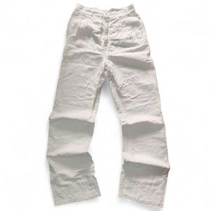 Vintage 'White Linen' High-Waist Trousers