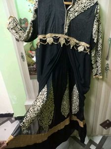 Black & Gold Embellished Dress For Beautiful Girl