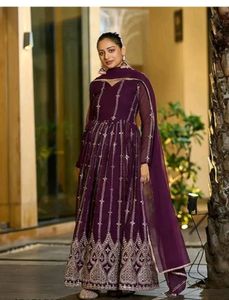 New/Unused All Over Embroidered Gown With Dupatta