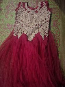 Elegant Maroon &amp; Gold Ethnic Gown