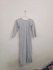 Grey Straight Kurta For Daily Wear