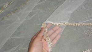 Elegant White &amp; Gold Dupatta