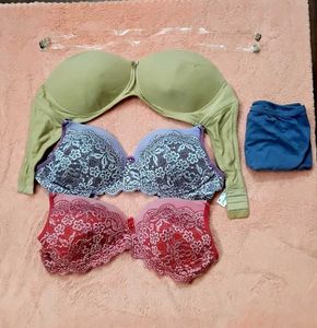 36 Size, 3 Bras + Free Jockey Lingerie