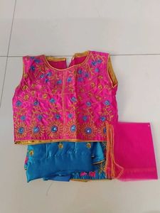 Pink Blue Lehenga Set...