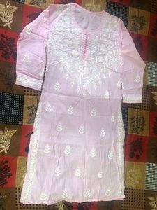 Pink Chikankari Kurta