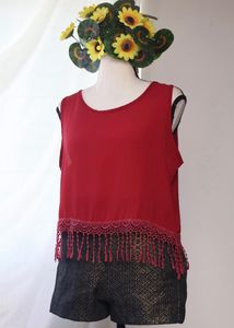 Summer Red Tassel Top