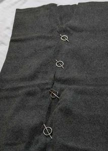 Women Grey Knitted Pencil Winter Skirt