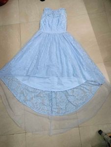 Blue Lace Hi-Lo Dress