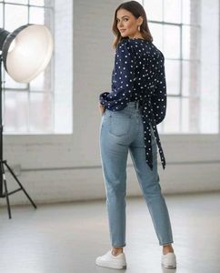 Polka Dot Tie-Front Top💟