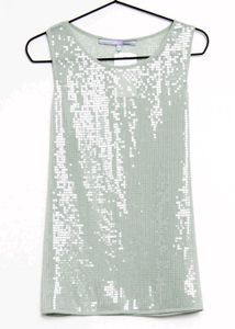 Branded Mint Green Sequins Tops