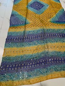 Pure Georgette With Stone Work