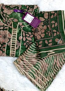 Libas Green Printed Kurta Set