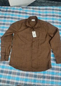 Rare Chocolate Browm Imported Linen Brand Shirt