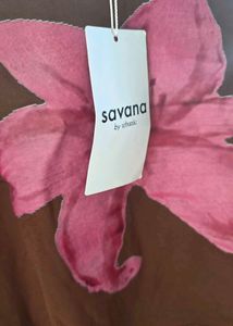 Sayana Brown Floral Tee - New!