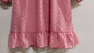 Chic Pink Long Sleeve Mini Dress