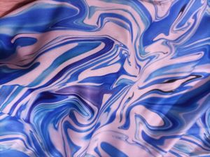 Blue Marble Print Flared Pants