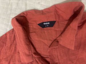 MAX Linen Blend Shirt - Terracotta