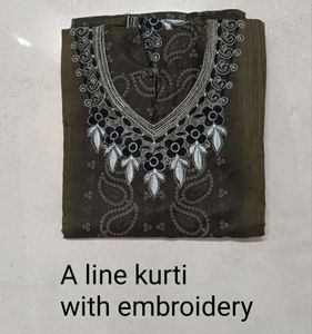 Embroidered Suit With Dupatta