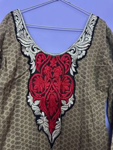 Grey Anarkali Kurta -S