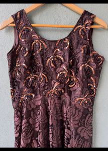 Ethnic Embroidery Sequence Gown