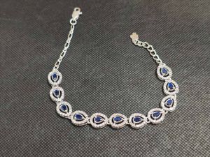 Real Silver Blue Zircon Bracelet