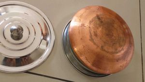 Unused Copper Bottom Vessel With Lid