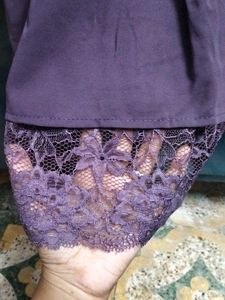 New Mauve Colour Tunic With Work And Net Design