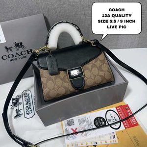 COACH PEPPER SATCHEL IN SIGNATURE BAG WD BOX
