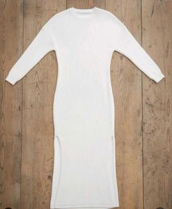 Elegant White Knitted Dress