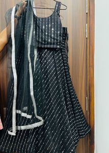 Black Party Wear Brand New  Lehenga