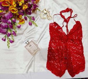 🇳🇿💫💗Red Lace Teddy Lingerie
