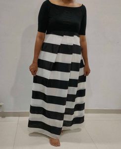 Black &amp; White Striped Dress