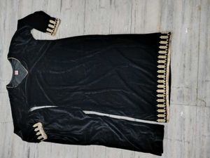 Elegant Black Velvet Kurta Set