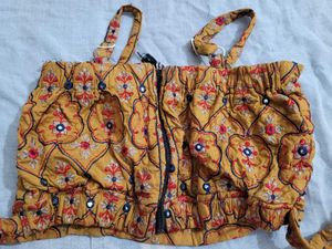 Embroidered Crop Top