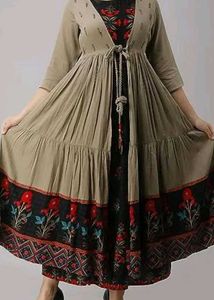 Ethnic Jacket Kurtha With 3/4 Sleeves ,Size:S