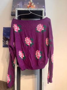Akiva Floral Cropped Sweater