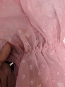 Pink Polka Dot Chiffon Top