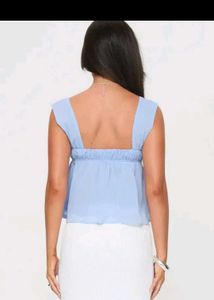 Skyblue front tie up top.