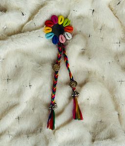 RUDIKAA- Mirror Flower HairPin with Attached Braid