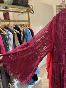 Plus Size Burgundy Lace Party Dress
