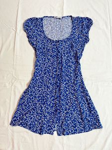 PRIMARK Blue Floral Short Sleeves