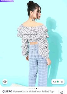 Floral Ruffle Crop Top | Brand New with Tag