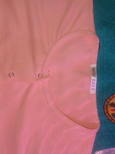 Peach Button-Down Top