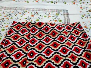 Pink Geometric Print Maxi Skirt