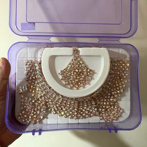 Heavy Stone-Studded Necklace & Earrings Set