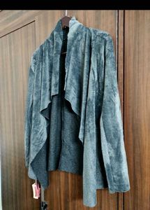 Gray Velvet Open Front Cardigan 🩶