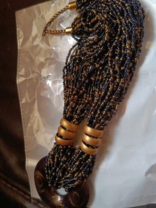 Beautiful Black Coloured Chinibeads Necklace