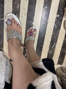 Elegant Silver Embellished Sandals