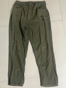 Olive Green Boyfriend Jeans