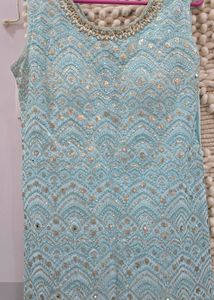 Sky Blue Colour Sharara Set With Duppata